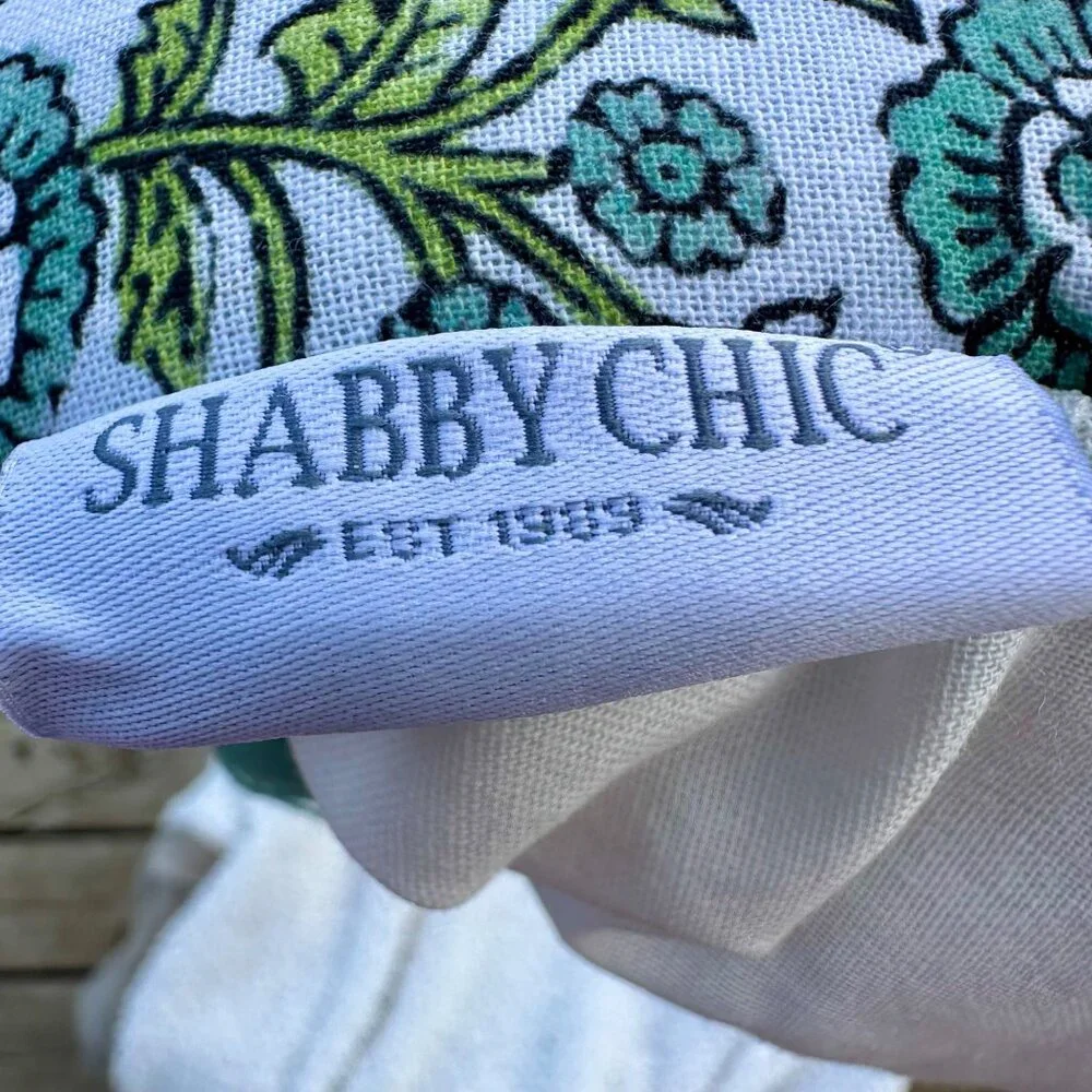 Shabby Chic Pillow 14x24 Floral Vines‎ Tassels Boho Cottagecore Granny Garden